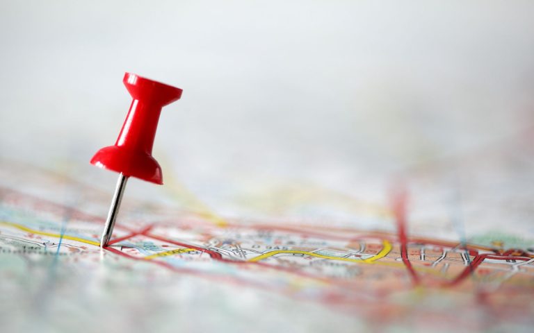 Skip tracing vs. location services shows a pin on a map where a process server found a person evading subpoena